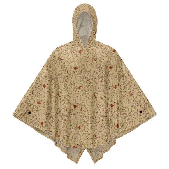 Izzy & Liv‎ Hooded Raincoat Afro print poncho One Size in Tan NWT - Picture 4 of 7